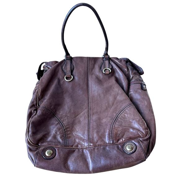 Marc by Marc Jacobs Shoulder Bag Brown Faux Leather Standard Supply 14"x14"x5" - Picture 3 of 12